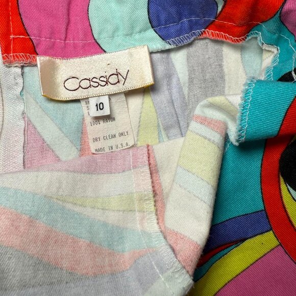 Vintage 90's Pucci Inspired Print Mini Dress Size M - Picture 7 of 7